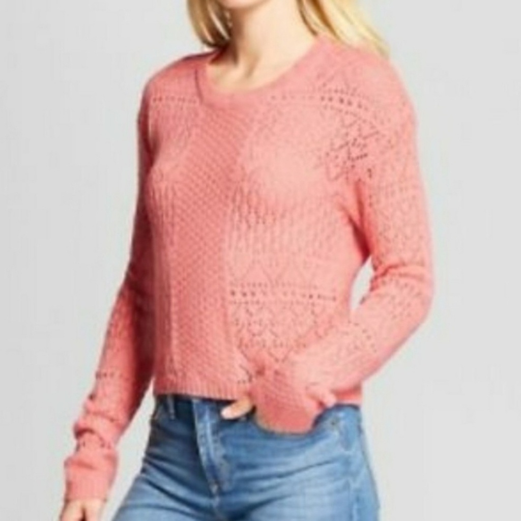 Xhilaration Open Knit Open Back Top